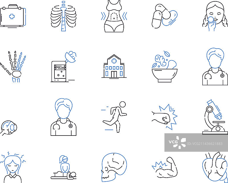 健康检查轮廓图标合集图片素材