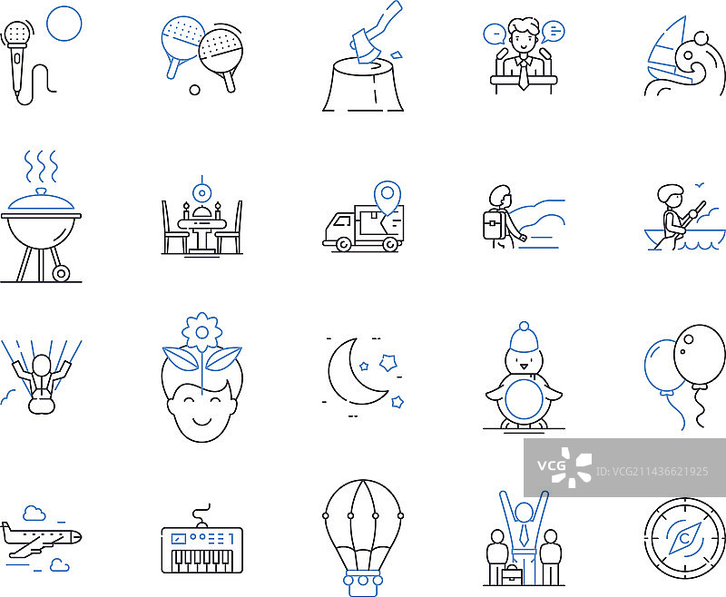 圣诞节冒险轮廓图标合集图片素材