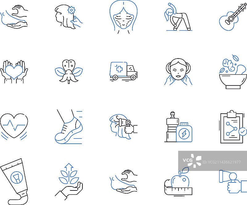 替代疗法轮廓图标合集图片素材