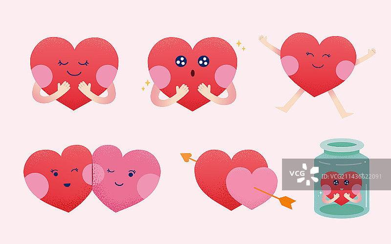 情人节可爱爱心角色贴图素材集合图片素材