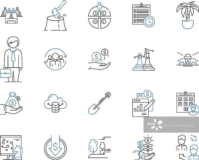 有机农业轮廓图标合集图片素材