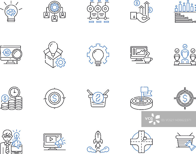 活动管理轮廓图标合集图片素材