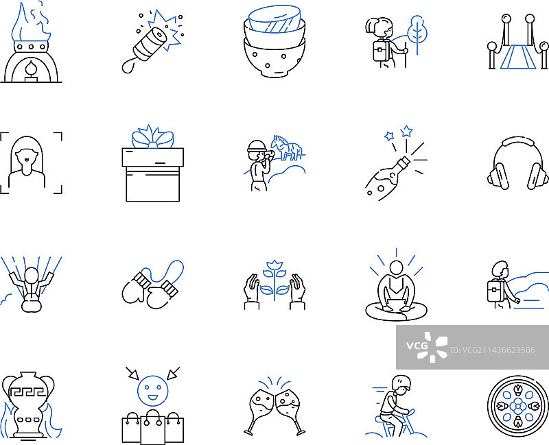 手工艺品轮廓图标合集图片素材