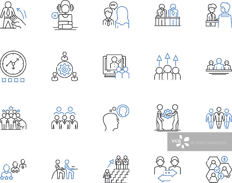 同事轮廓图标集合图片素材