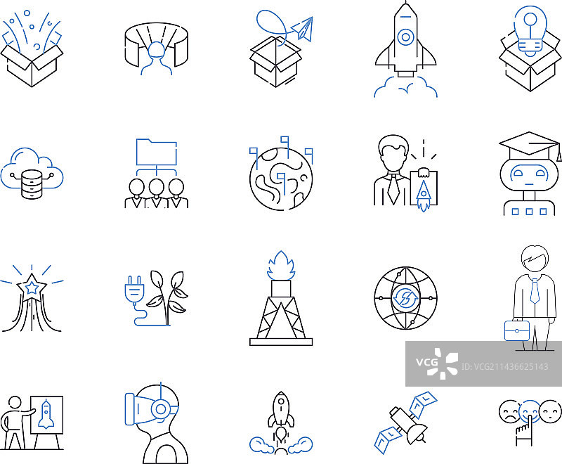 创新创业轮廓图标合集图片素材