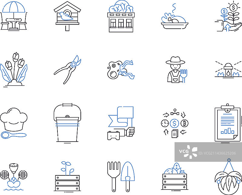 农产品轮廓图标合集图片素材