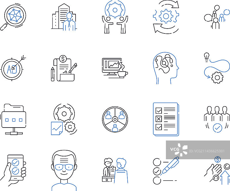 企业增长轮廓图标合集图片素材