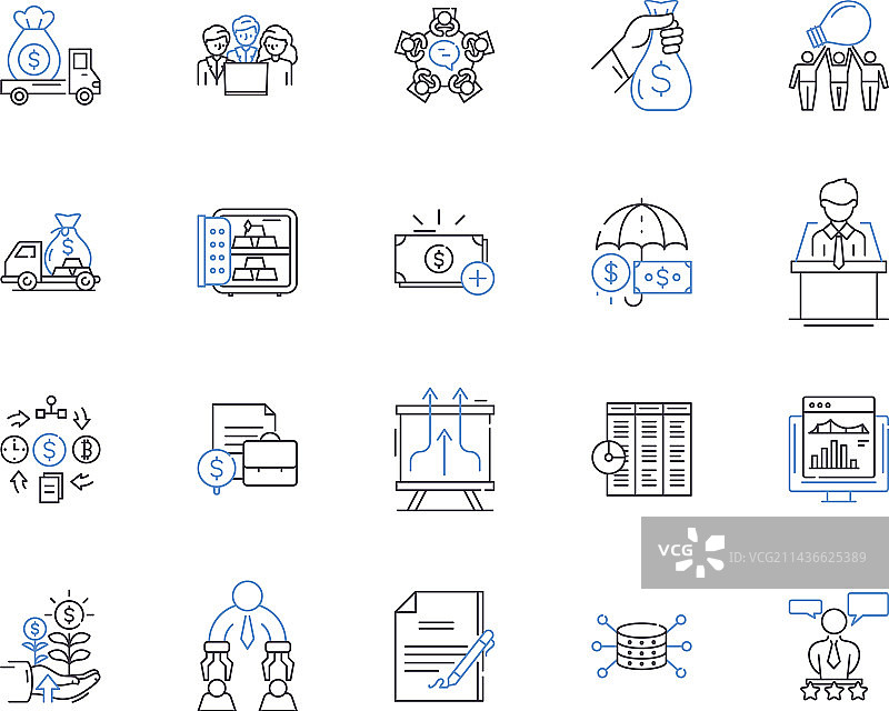 国际金融轮廓图标合集图片素材