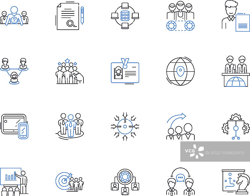 商务会议轮廓图标系列图片素材