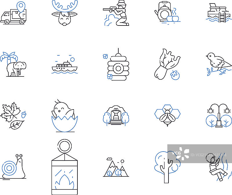 徒步旅行概要图标图片素材