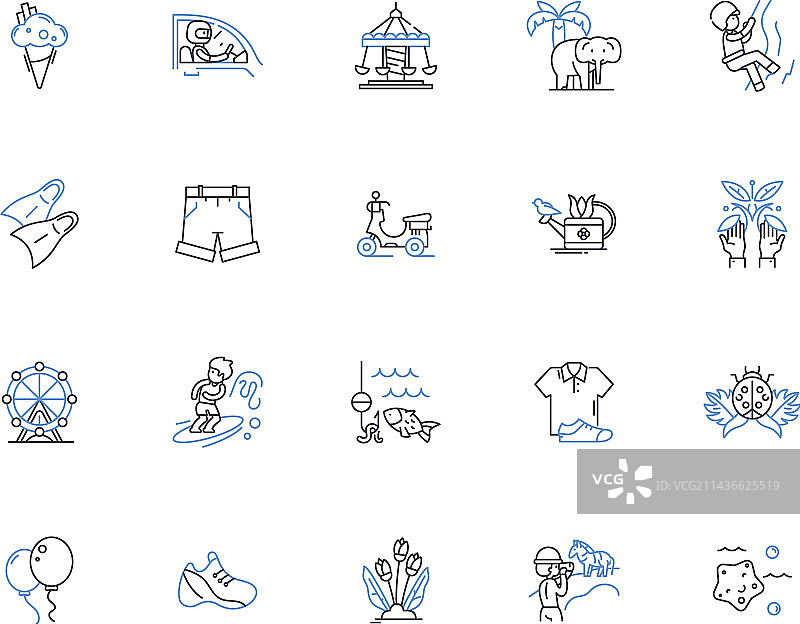 夏季轮廓图标集合：阳光热图片素材