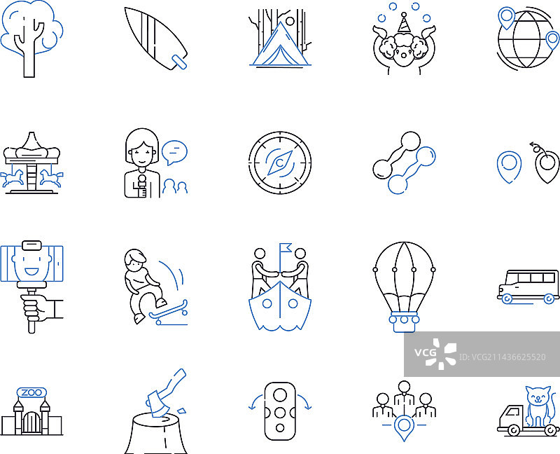 运动游戏轮廓图标合集图片素材