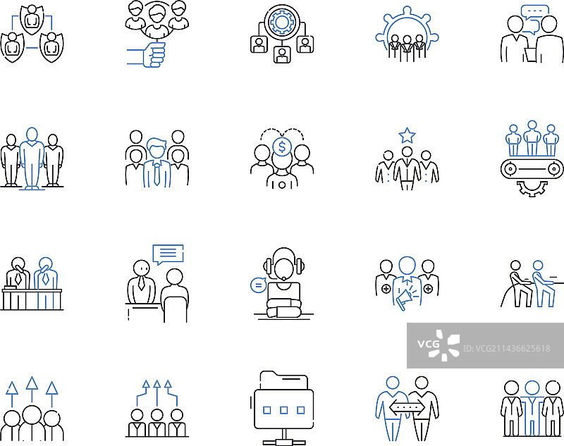 公民权利轮廓图标合集图片素材