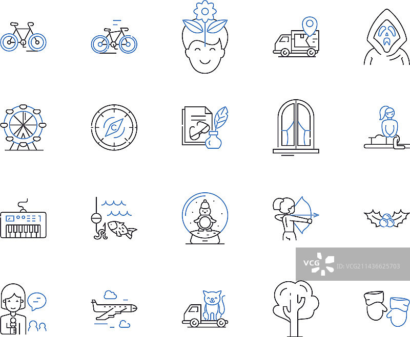 庆典机构轮廓图标合集图片素材