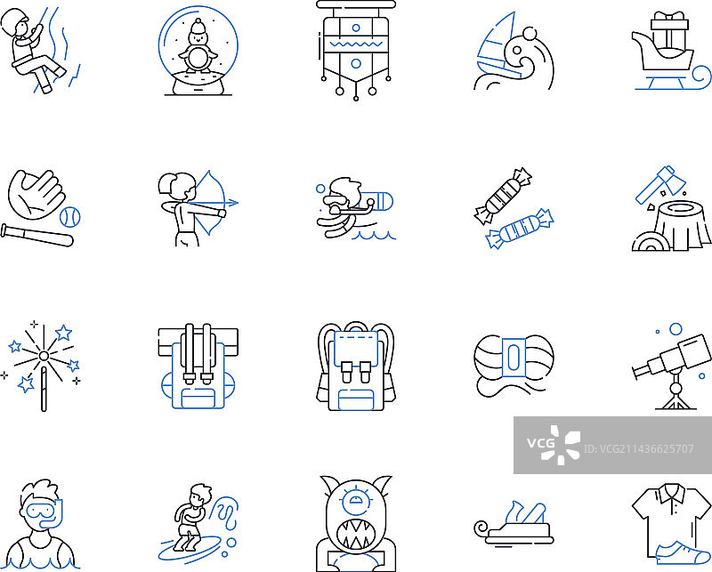 手工艺品轮廓图标合集图片素材