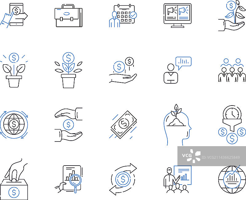 私募股权轮廓图标系列图片素材