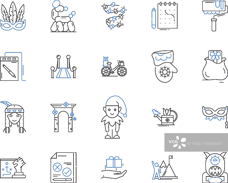 爱好和学习轮廓图标合集图片素材