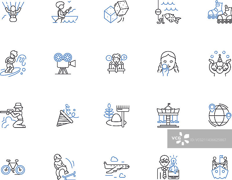 经济型旅行轮廓图标合集图片素材