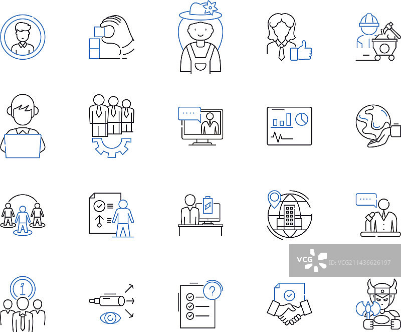 客户满意度轮廓图标合集图片素材