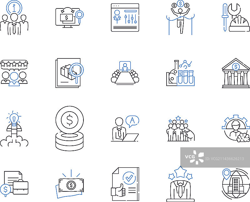 区块链管理线性图标合集图片素材