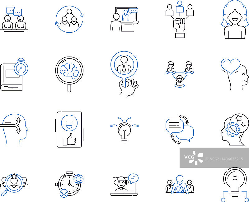 教练与商业轮廓图标合集图片素材