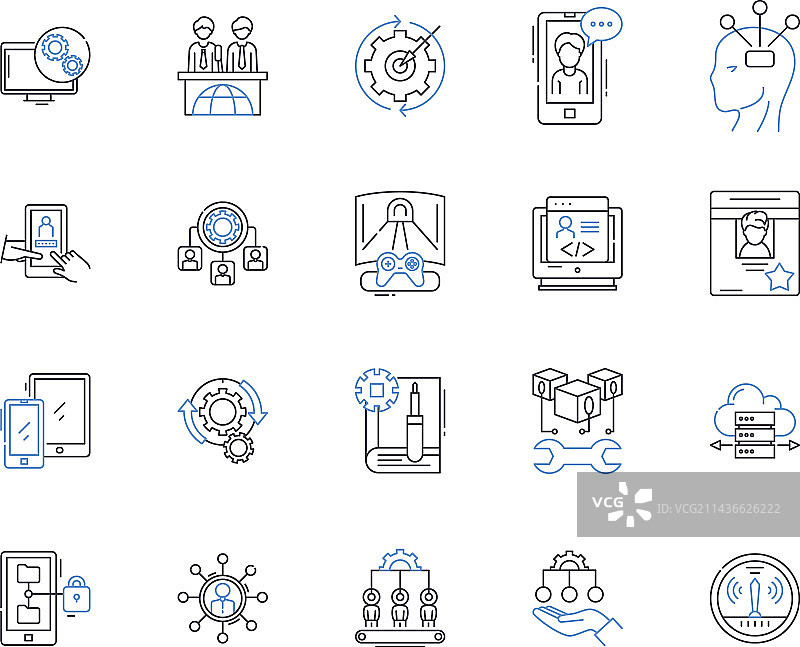 机器人流程自动化轮廓图标图片素材