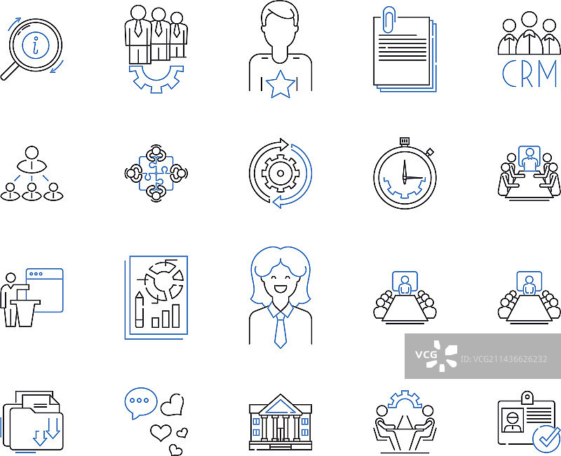 部门合作轮廓图标合集图片素材