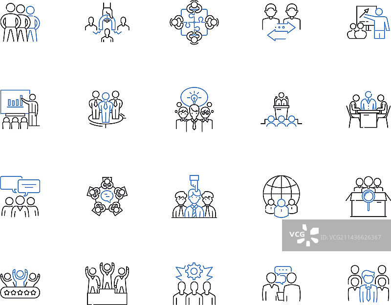 团队轮廓图标合集图片素材