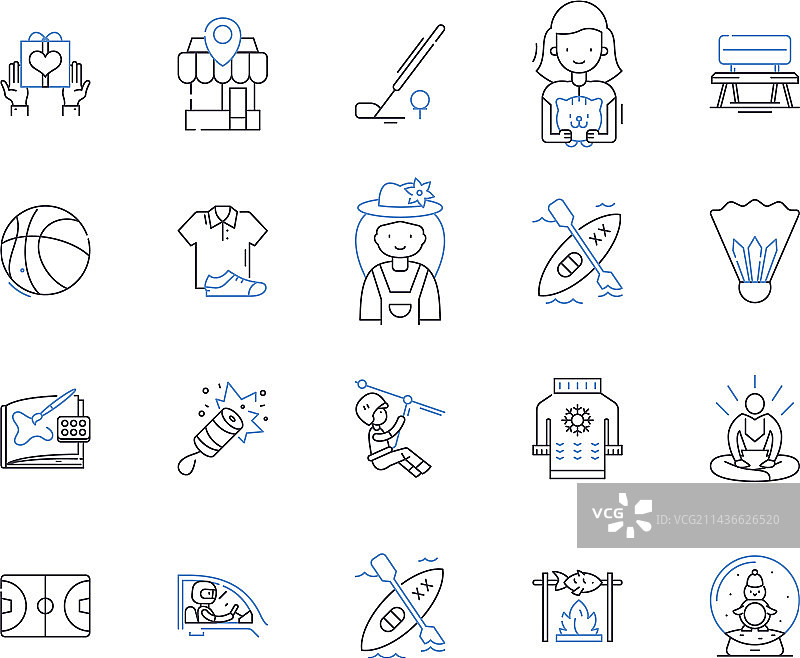 运动时间轮廓图标合集图片素材