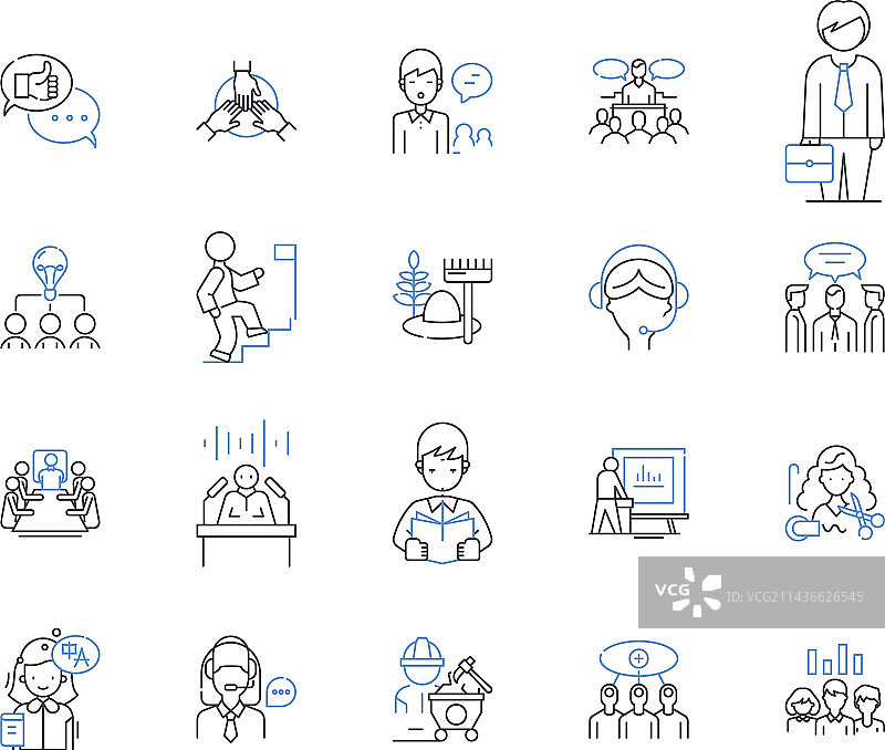 员工职业轮廓图标合集图片素材