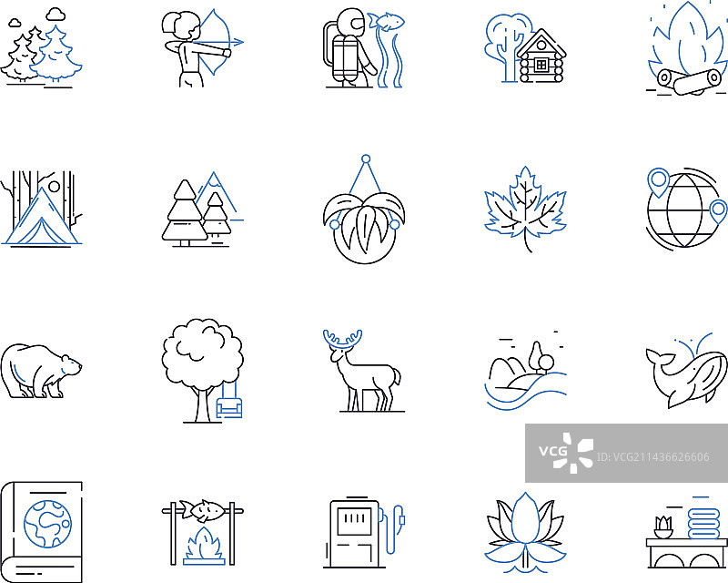 徒步旅行概要图标图片素材