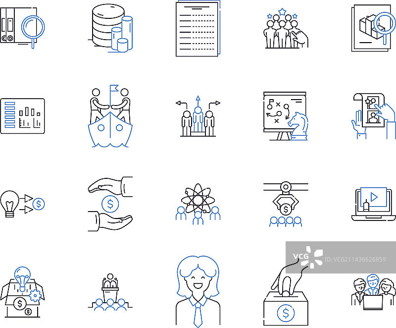 财务利润轮廓图标合集图片素材