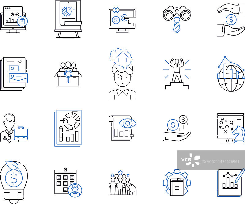 工作效率大纲图标合集图片素材