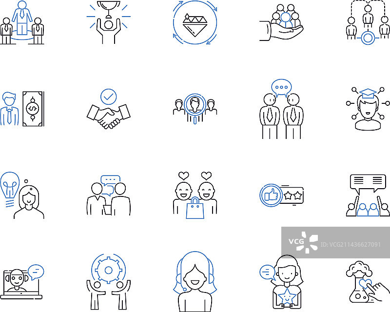 商业指导轮廓图标合集图片素材