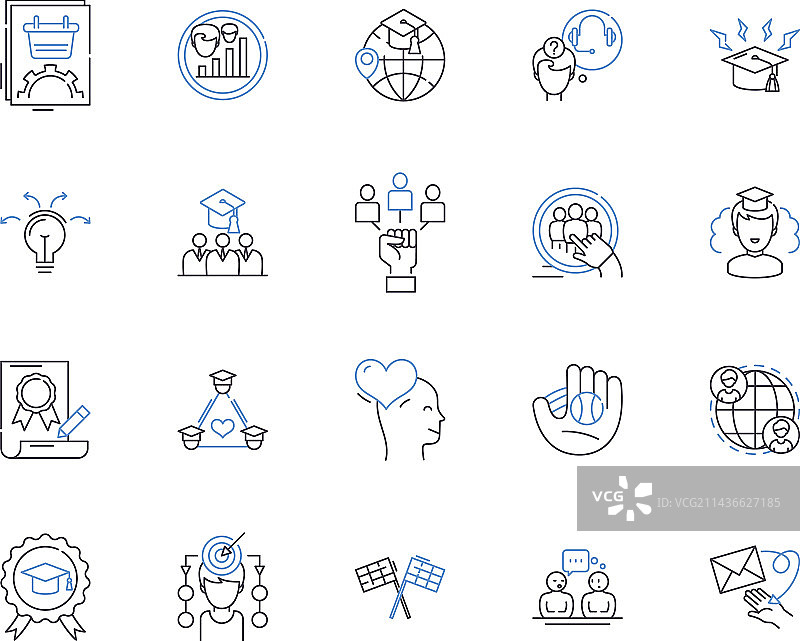 体育教育轮廓图标合集图片素材