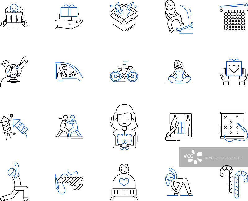 手工艺品轮廓图标合集图片素材