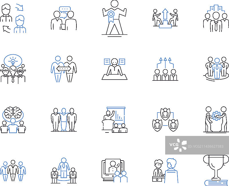 商业雇员轮廓图标合集图片素材