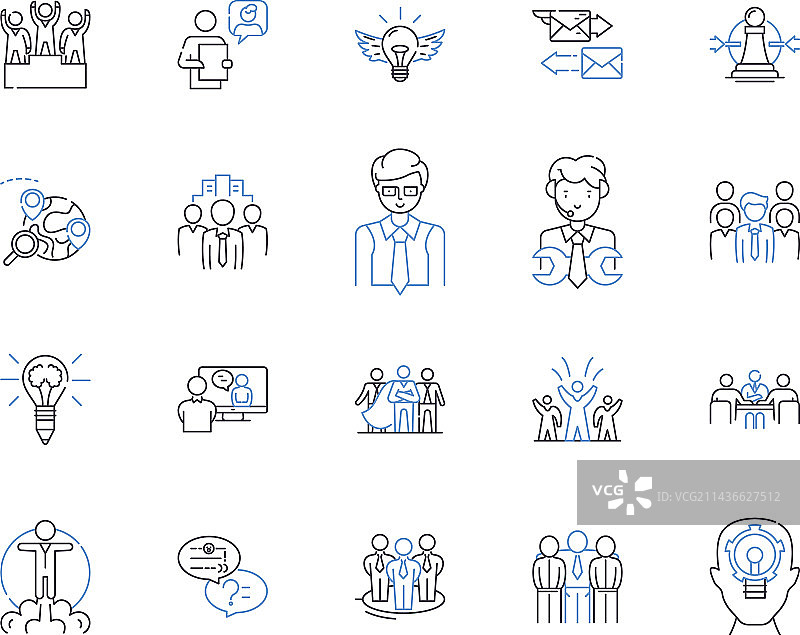 商业伙伴轮廓图标合集图片素材