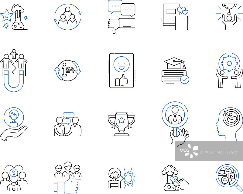 培训和商务轮廓图标合集图片素材