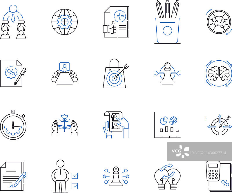 金融科技轮廓图标合集图片素材