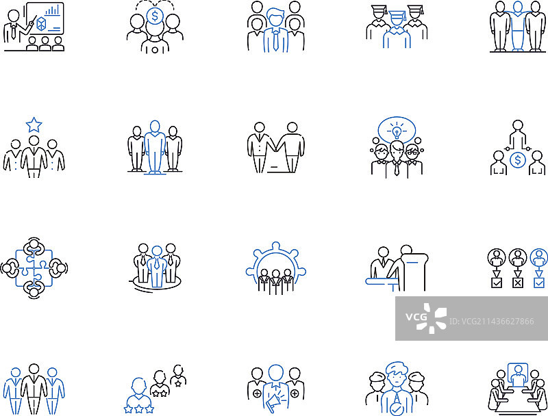 商务团队轮廓图标合集图片素材