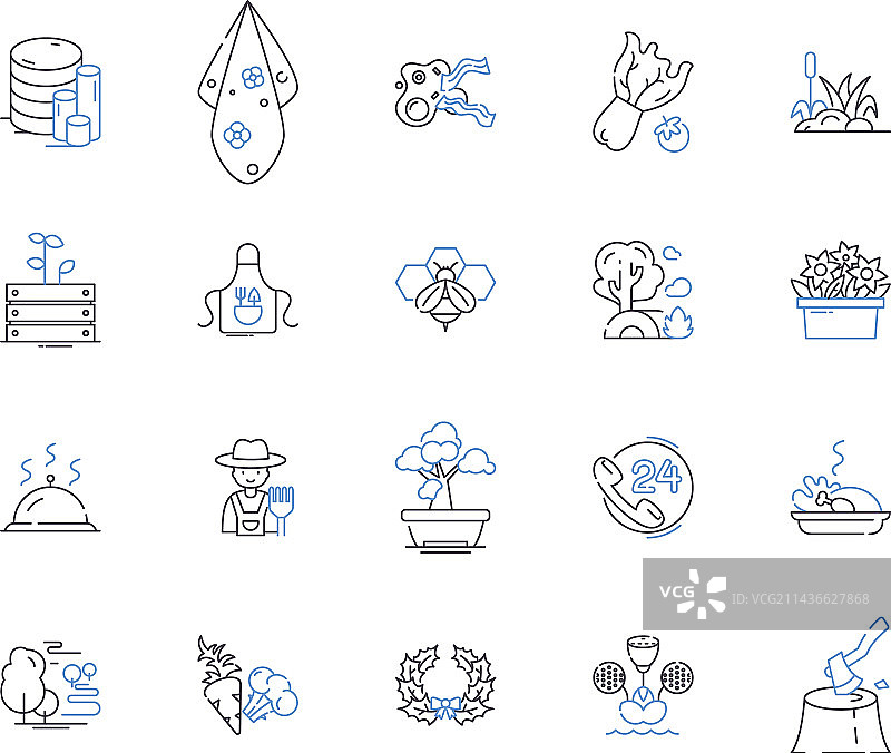 农业工厂轮廓图标合集图片素材