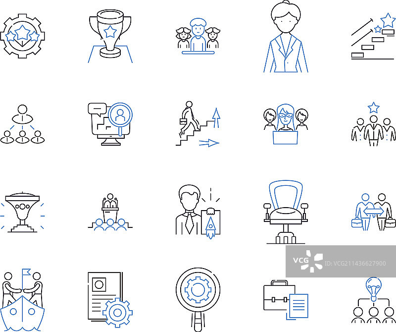 客户服务轮廓图标合集图片素材