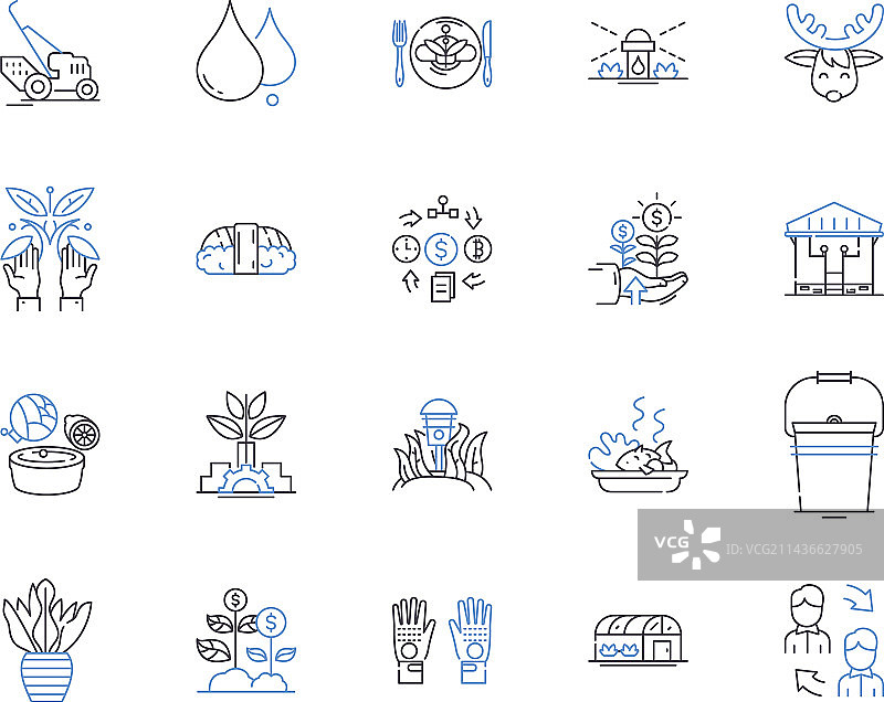 农业工厂轮廓图标合集图片素材