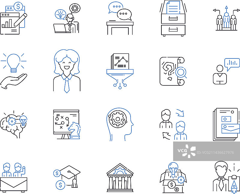 商务收入轮廓图标合集图片素材