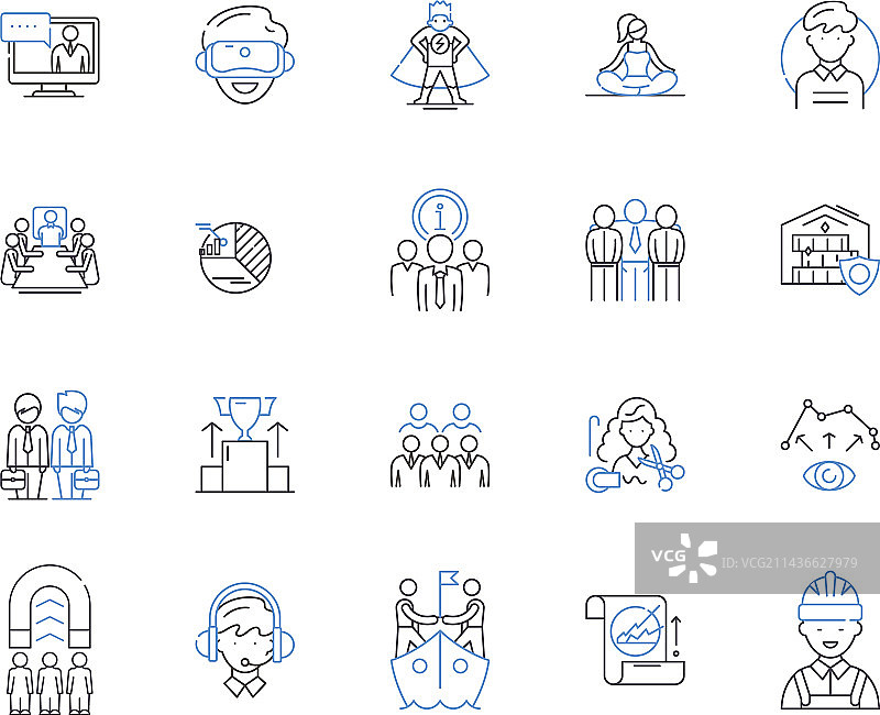 办公职业轮廓图标合集图片素材