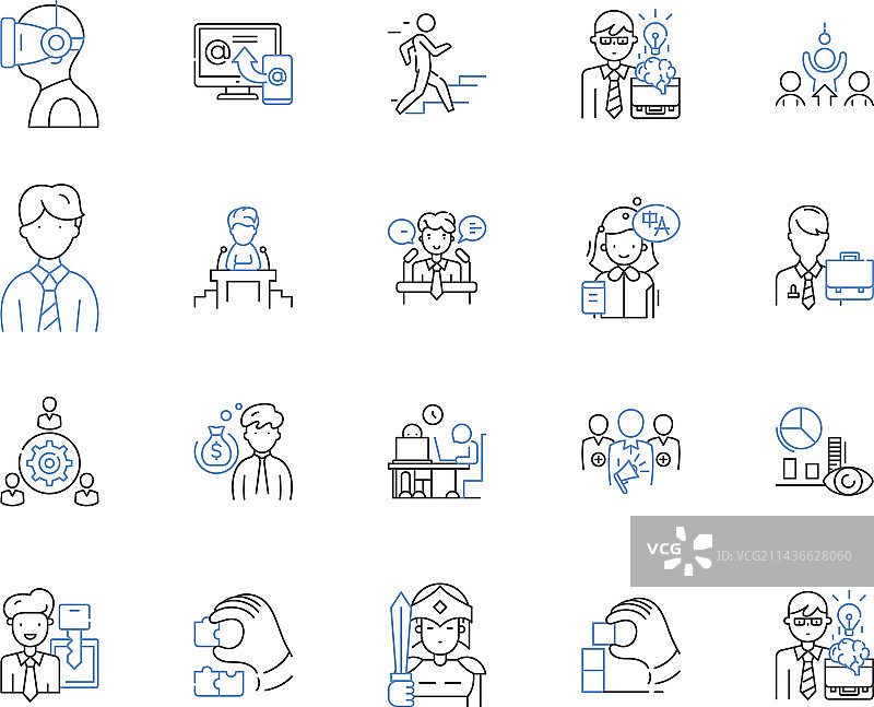 办公职业轮廓图标合集图片素材