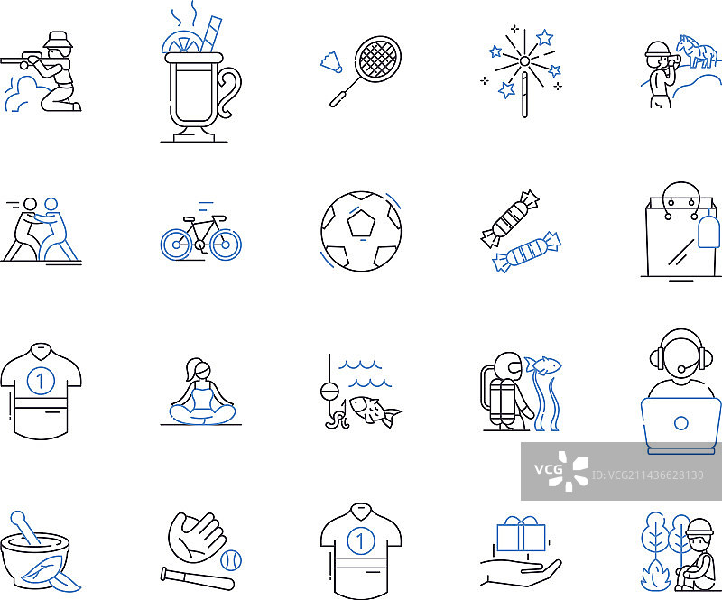 运动时间轮廓图标合集图片素材