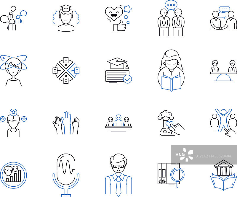 教练与商业轮廓图标合集图片素材