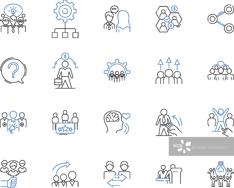 商业雇员轮廓图标合集图片素材